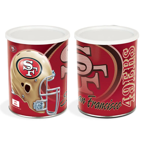 San Francisco 49ers Sports Tin 1 Gallon | Papa Bear Popcorn