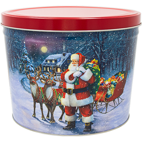 Santa with Reindeer Tin - 2 Gallon